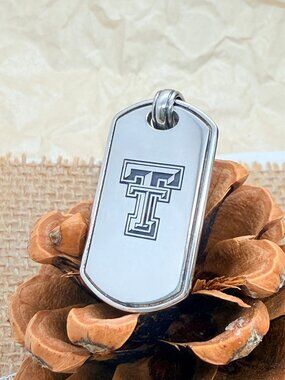 James Avery Texas Tech Red Raiders Classic Tag Pendant Sterling Silver
